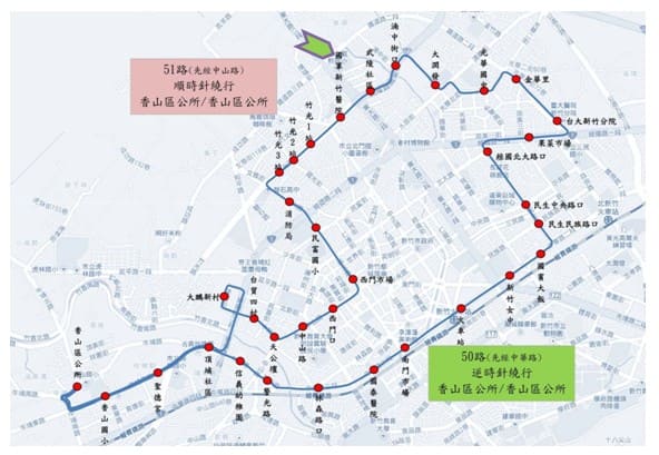 新竹市免費公車路線圖